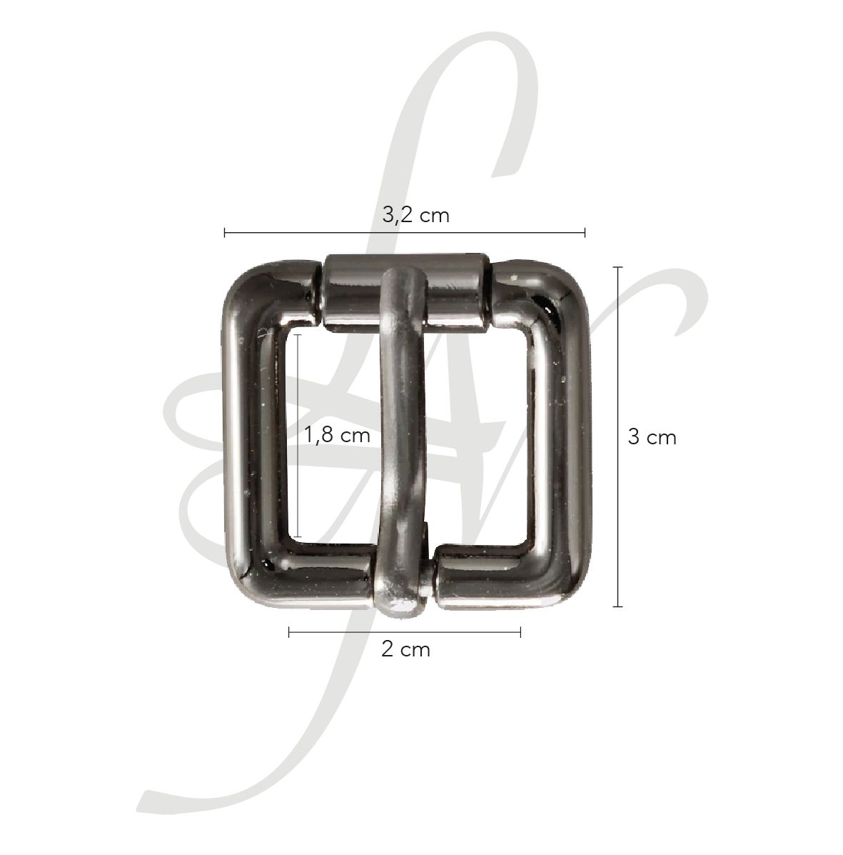 Fibbia a rullo in zama 20mm