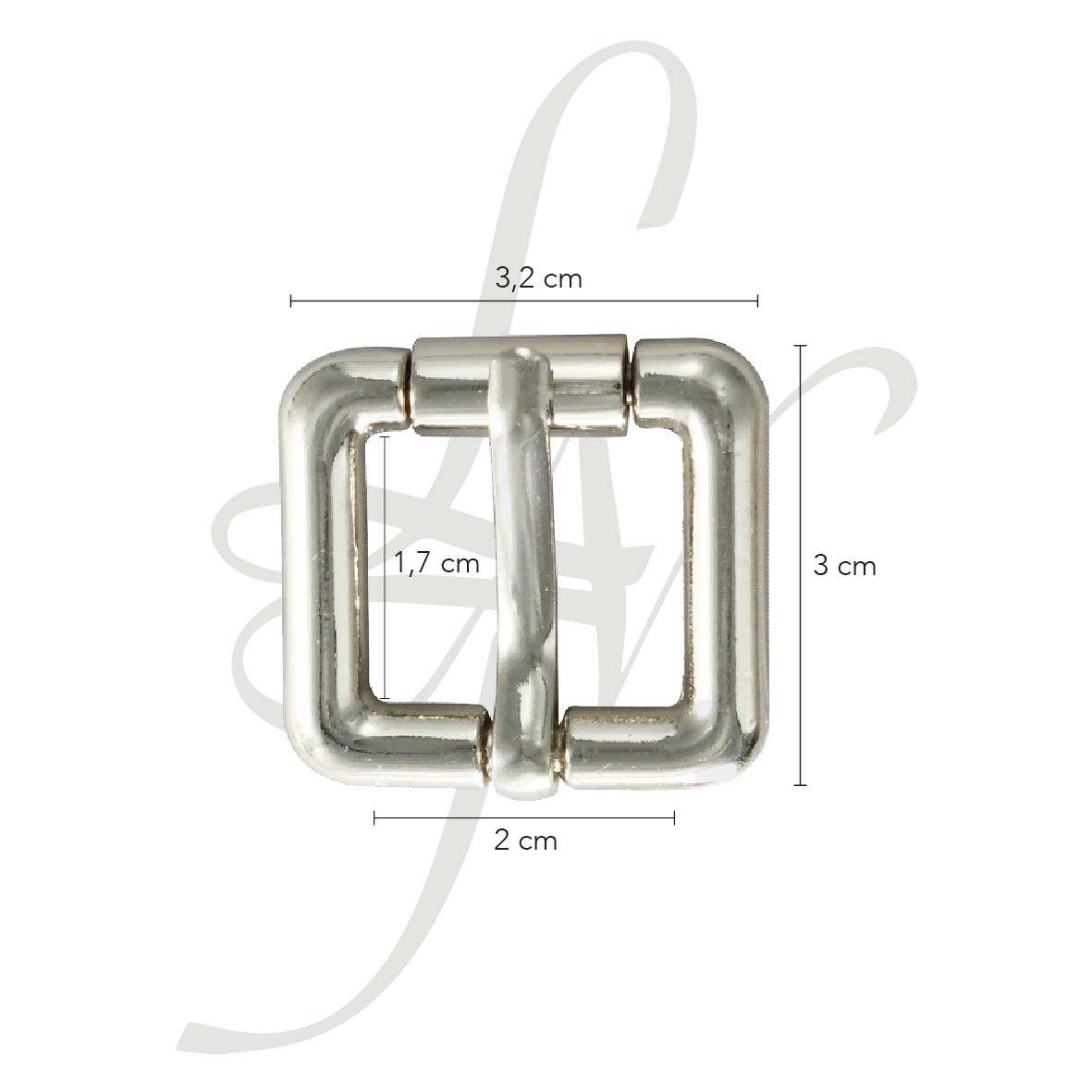 Fibbia a rullo in zama 20mm