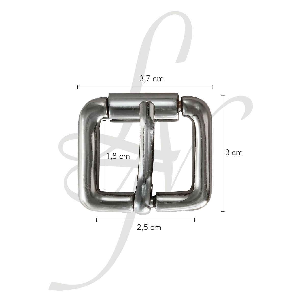 Fibbia a rullo in zama 25mm
