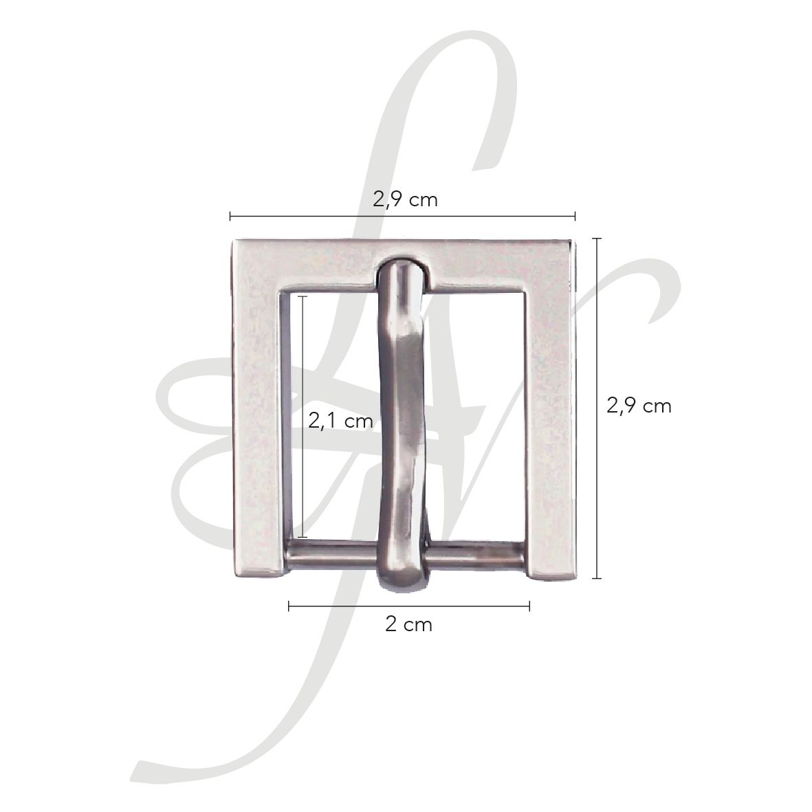 Fibbia quadrata 20mm vari colori