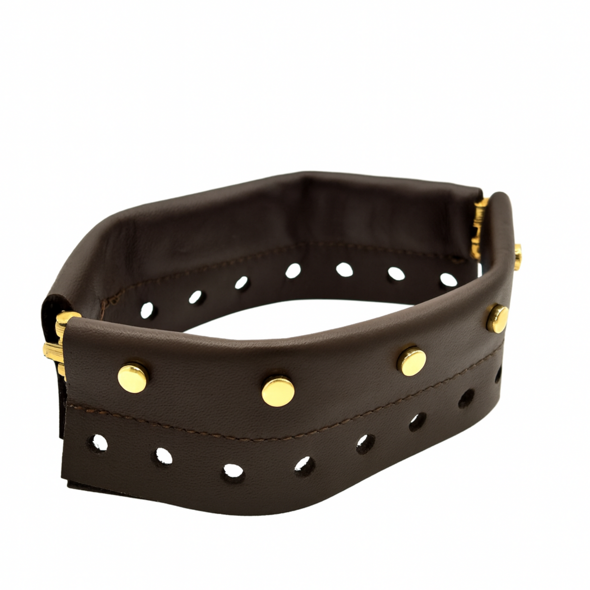 Cerniera in pelle con borchie