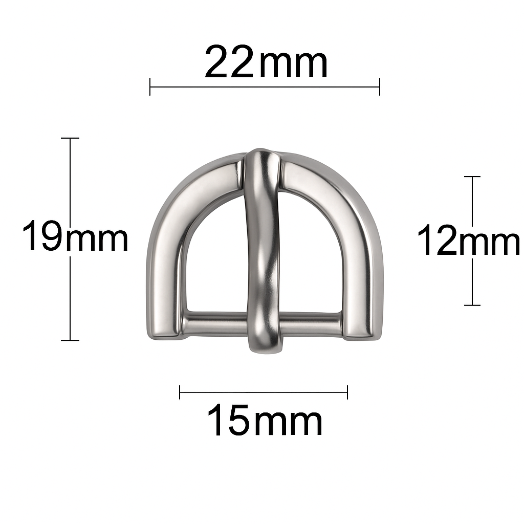 Fibbia 15mm mezzaluna