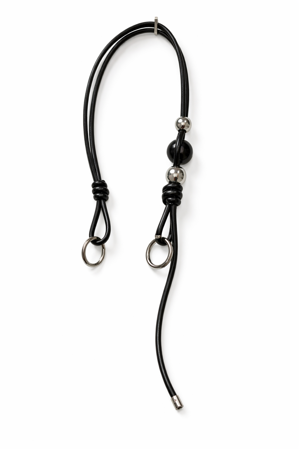 Manico in pelle artigianale con perle