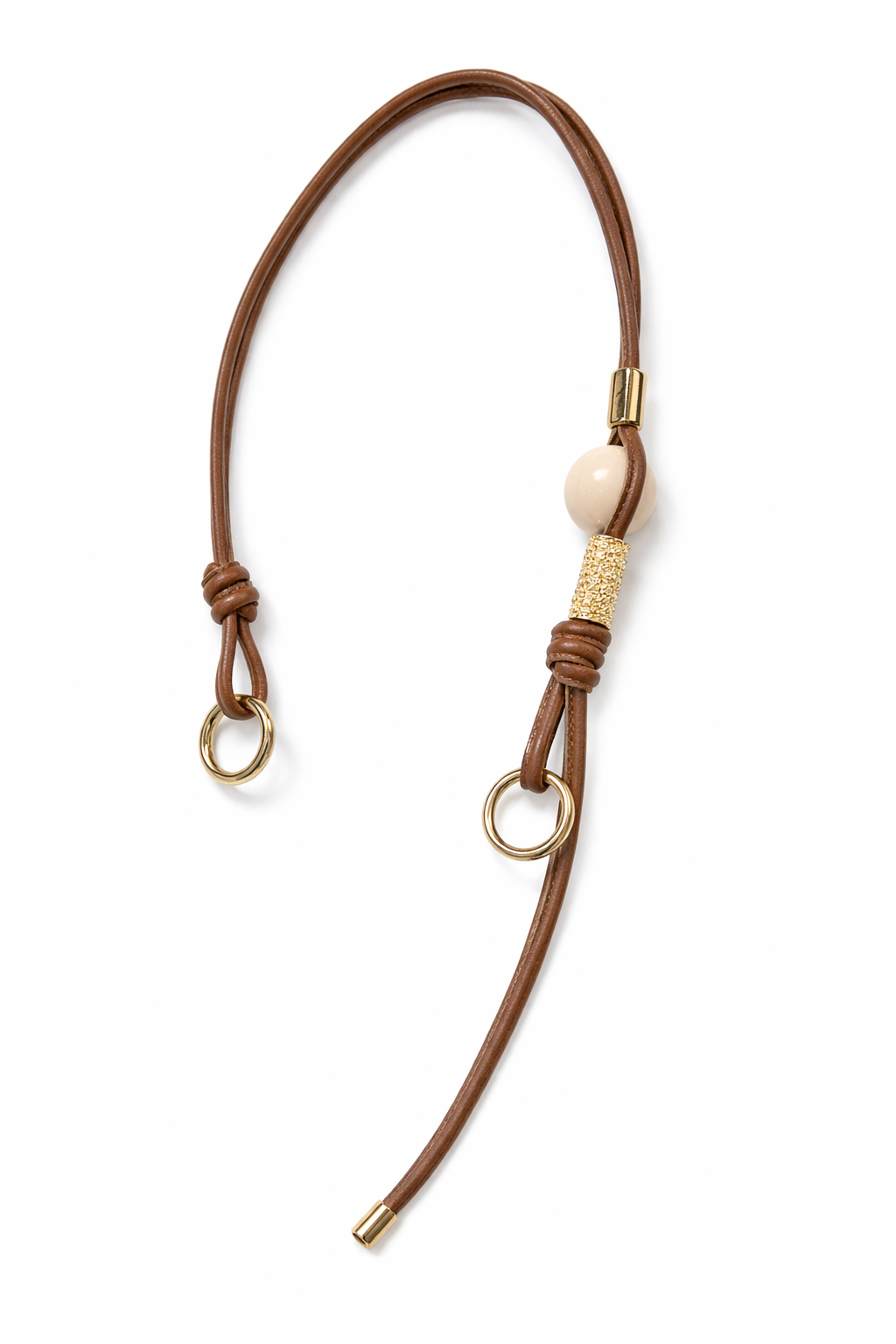 Manico in pelle artigianale con perle