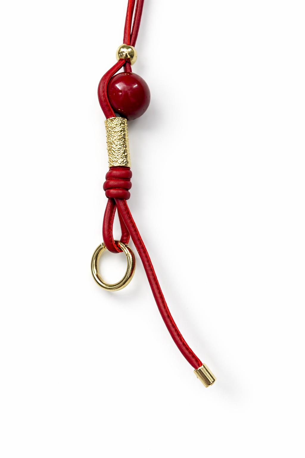 Manico in pelle artigianale con perle