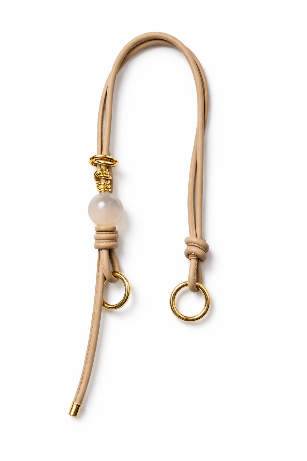 Manico in pelle artigianale con perle