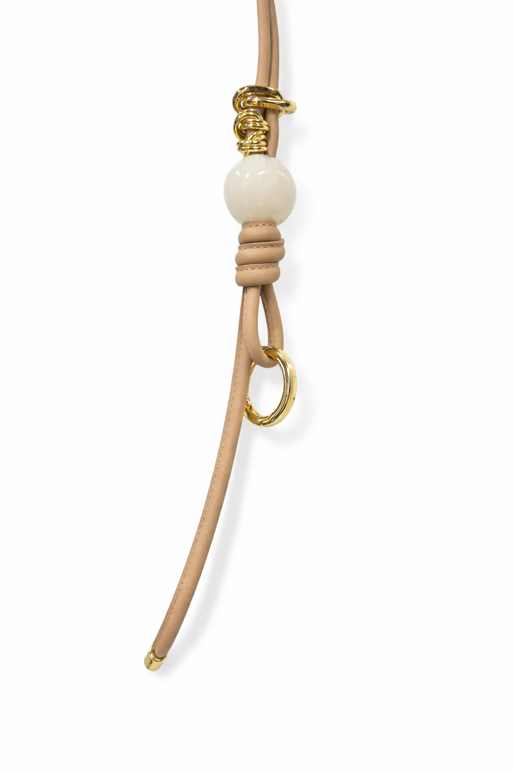 Manico in pelle artigianale con perle